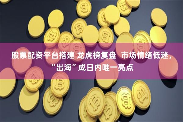 股票配资平台搭建 龙虎榜复盘  市场情绪低迷，“出海”成日内唯一亮点